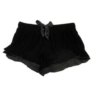 Victoria's Secret Black Velvet Sleep/Lounge Ruffled Shorts